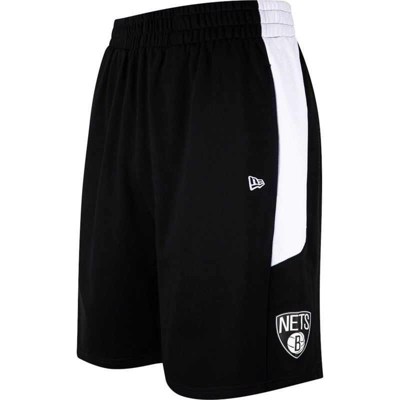 Black New Era Brooklyn Nets NBA Mesh Side Panel Shorts | KZOG46579