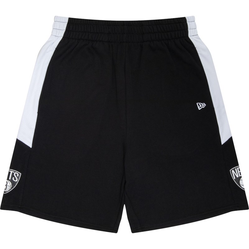 Black New Era Brooklyn Nets NBA Mesh Side Panel Shorts | KZOG46579