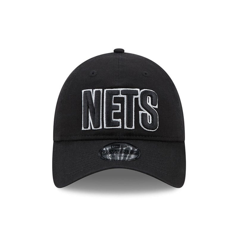 Black New Era Brooklyn Nets NBA Statement Adjustable Cap 9twenty | SKUB26450