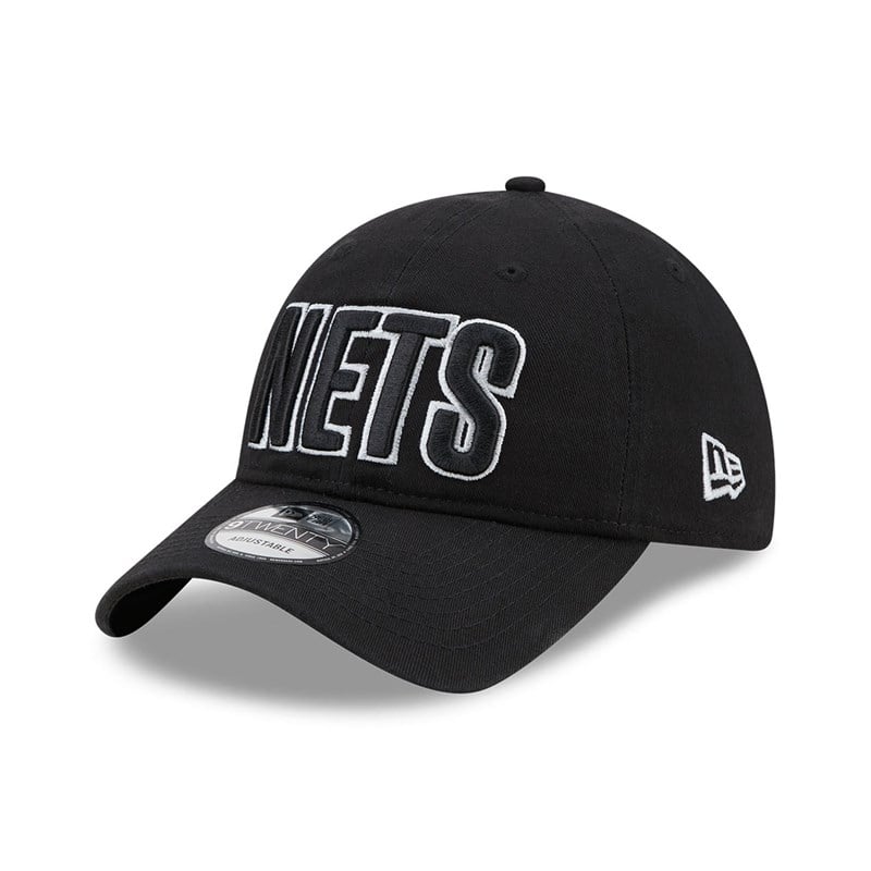 Black New Era Brooklyn Nets NBA Statement Adjustable Cap 9twenty | SKUB26450