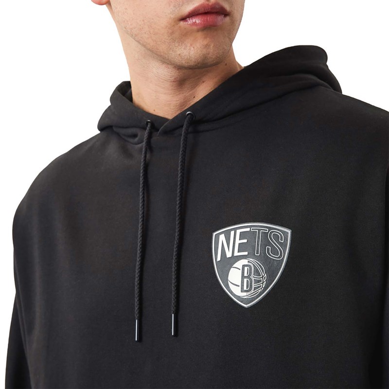 Black New Era Brooklyn Nets NBA Team Logo Hoodie | BTOE84302