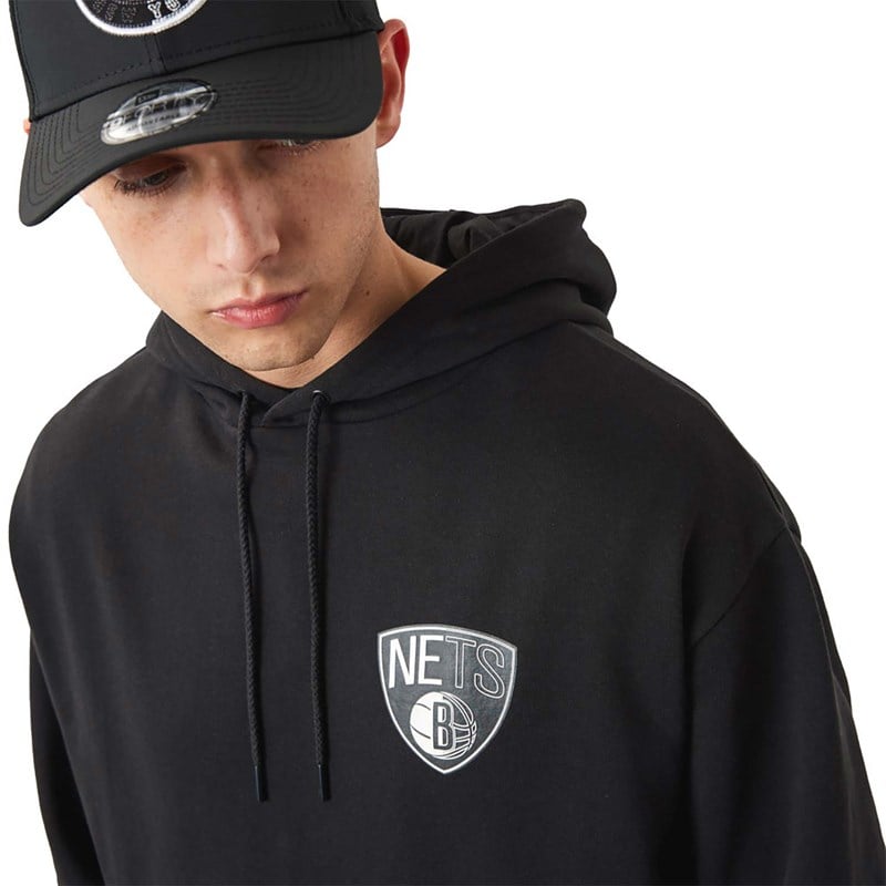 Black New Era Brooklyn Nets NBA Team Logo Hoodie | BTOE84302