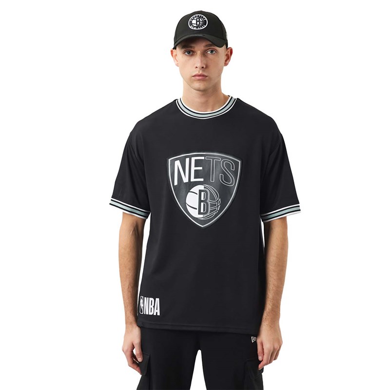 Black New Era Brooklyn Nets NBA Team Logo T-Shirt | JEPB53912