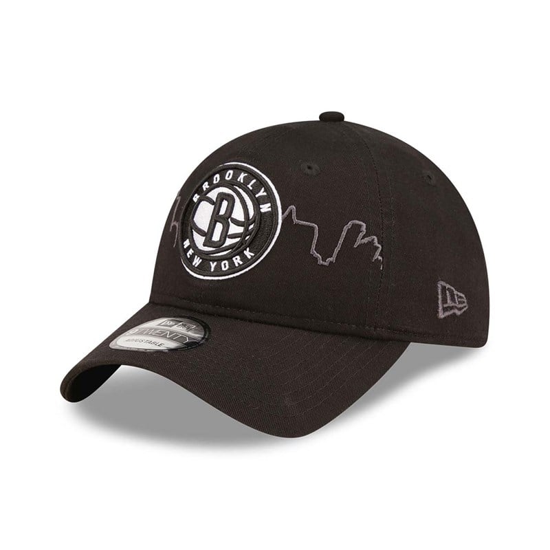 Black New Era Brooklyn Nets NBA Tip Off 2022 Adjustable Cap 9twenty | QNXM98526