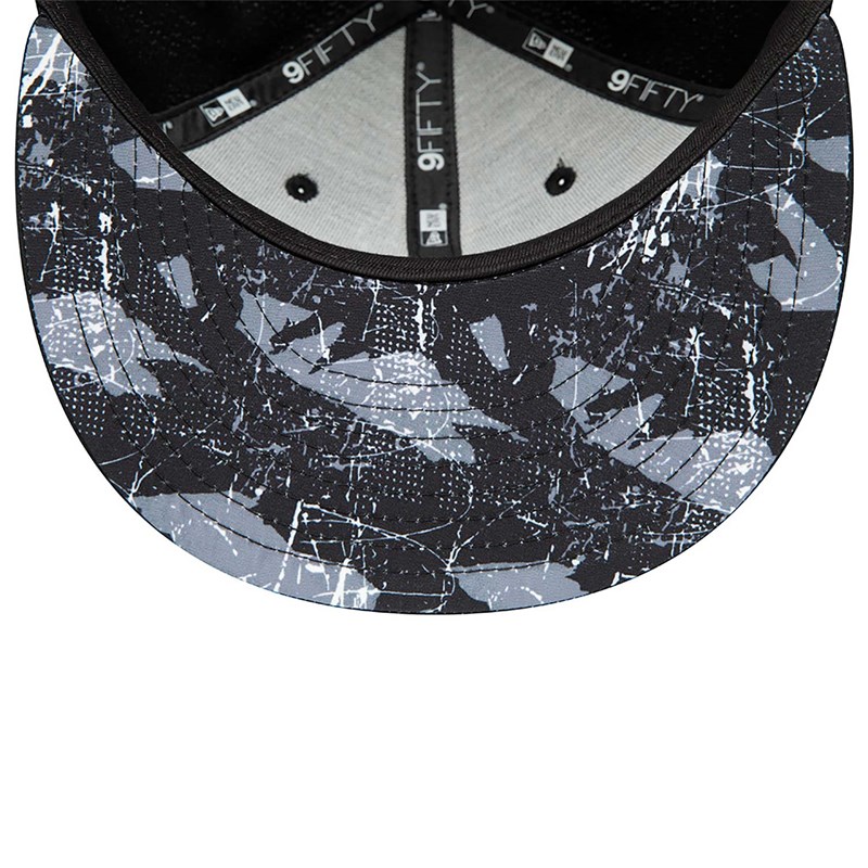 Black New Era Brooklyn Nets Print Infill Cap 9fifty | BKTI75109