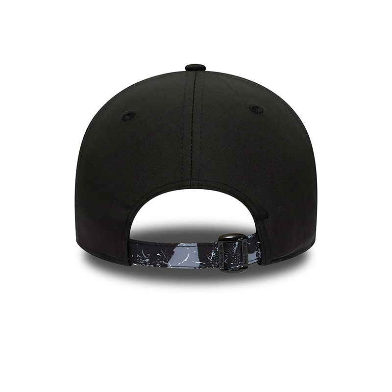 Black New Era Brooklyn Nets Print Infill Adjustable Cap 9forty | GDKR85960