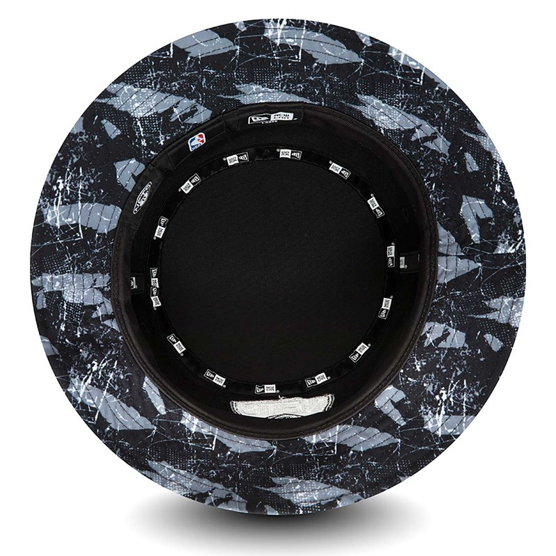 Black New Era Brooklyn Nets Print Infill Bucket | OJHW80431