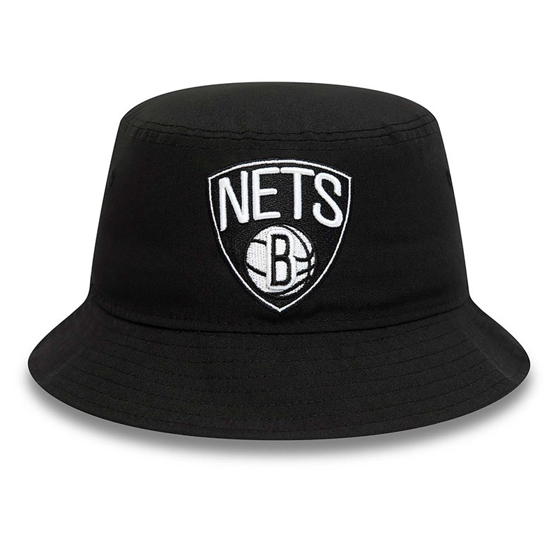 Black New Era Brooklyn Nets Print Infill Bucket | OJHW80431