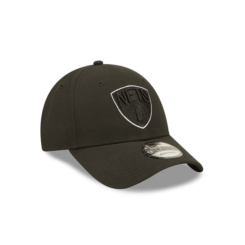 Black New Era Brooklyn Nets Repreve Neon Adjustable Cap 9forty | KFMX09684