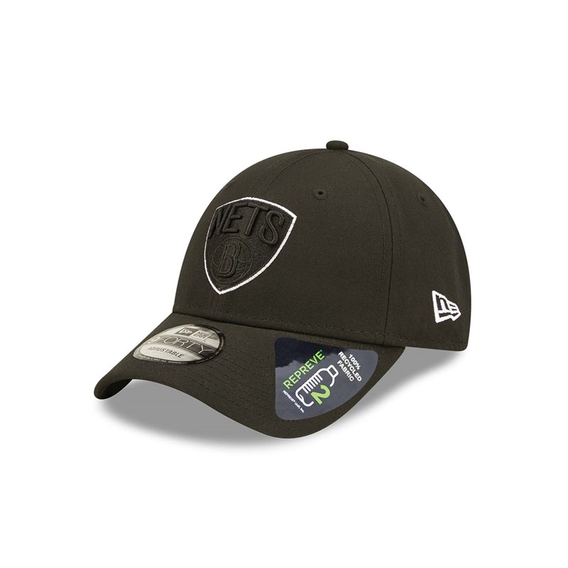 Black New Era Brooklyn Nets Repreve Neon Adjustable Cap 9forty | KFMX09684