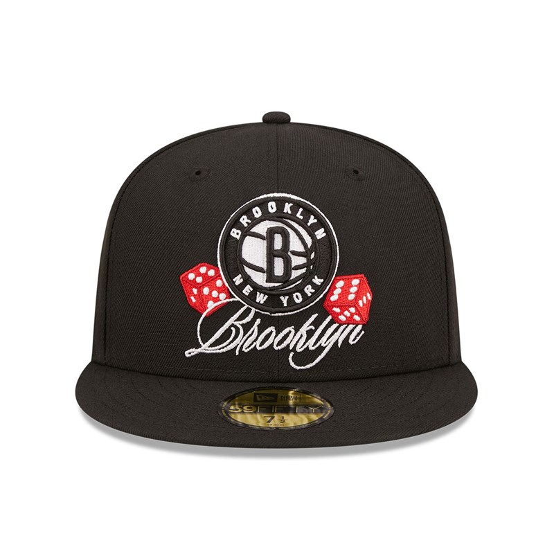 Black New Era Brooklyn Nets Roller Fitted Cap 59fifty | RGAN90758