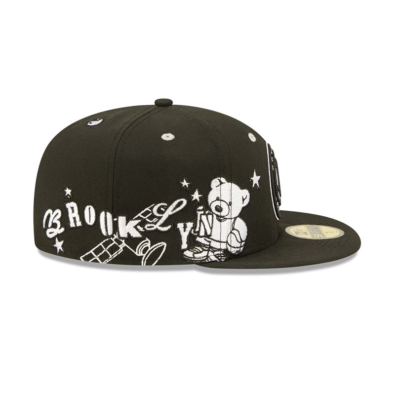 Black New Era Brooklyn Nets Teddy Fitted Cap 59fifty | SLWF51792