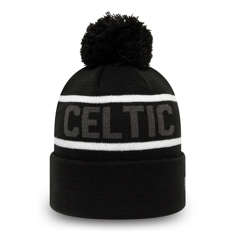 Black New Era Celtic Fc Wordmark Bobble Knit | CWVK48976