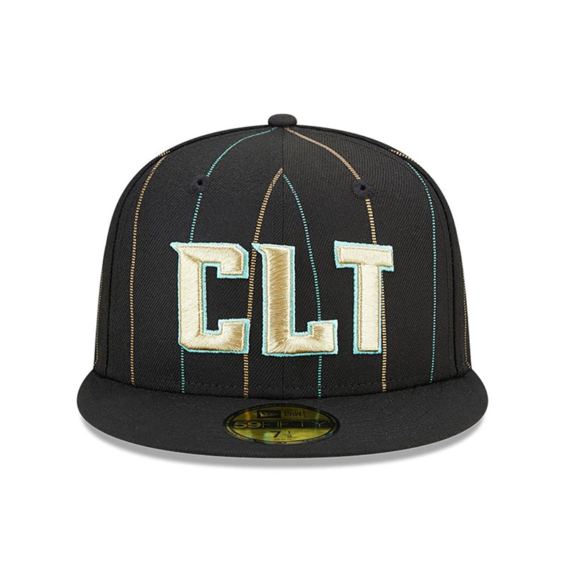 Black New Era Charlotte Hornets Authentics City Edition Fitted Cap 59fifty | RCXM76485