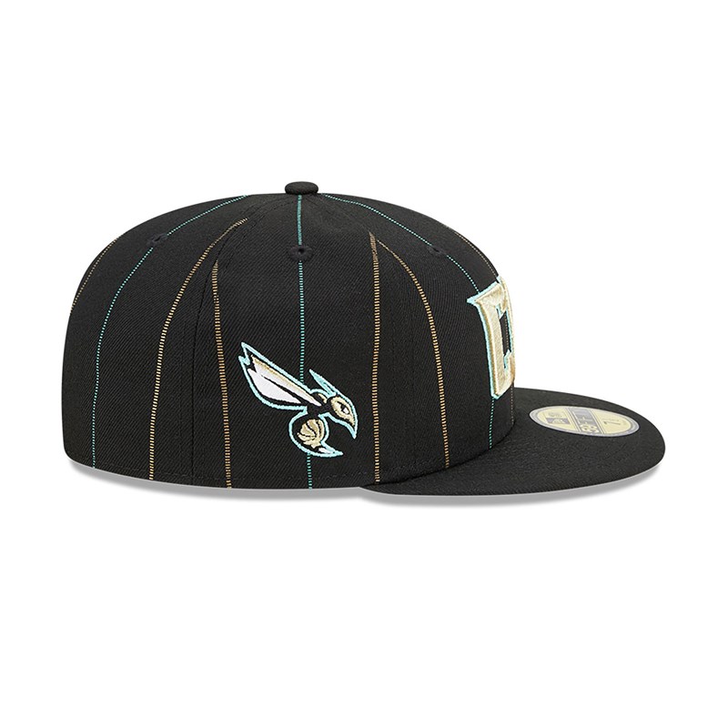 Black New Era Charlotte Hornets Authentics City Edition Fitted Cap 59fifty | RCXM76485