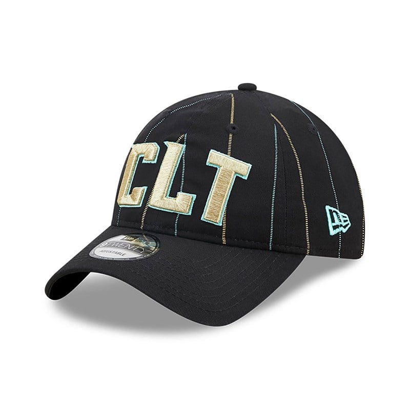 Black New Era Charlotte Hornets Authentics City Edition Adjustable Cap 9twenty | YTGR29530