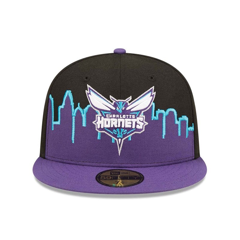 Black New Era Charlotte Hornets NBA 2022 Fitted Cap 59fifty | FIZA63521