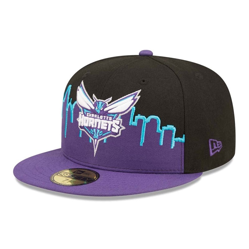 Black New Era Charlotte Hornets NBA 2022 Fitted Cap 59fifty | FIZA63521