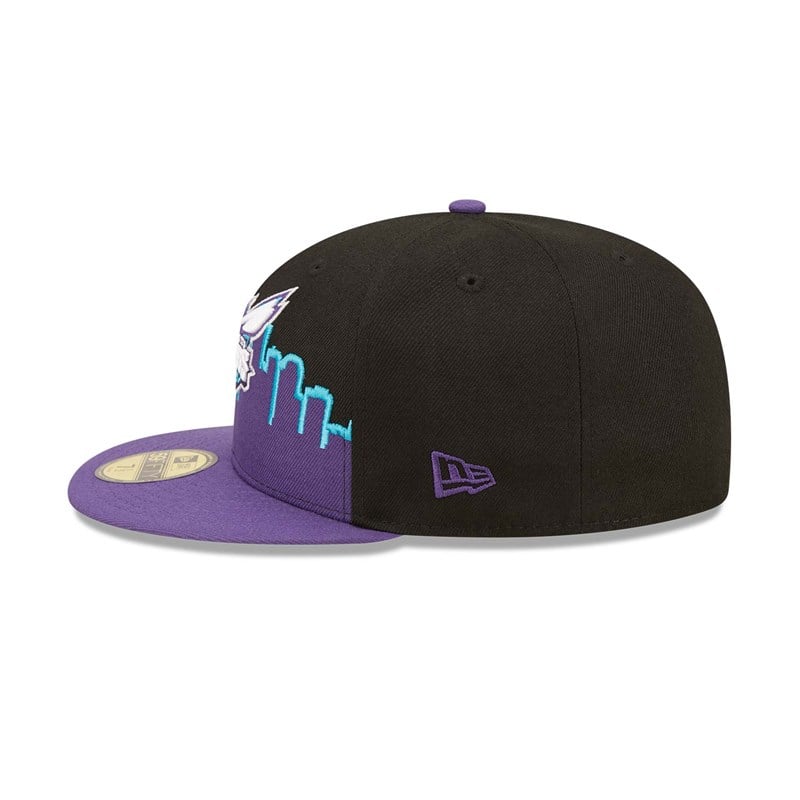 Black New Era Charlotte Hornets NBA 2022 Fitted Cap 59fifty | FIZA63521