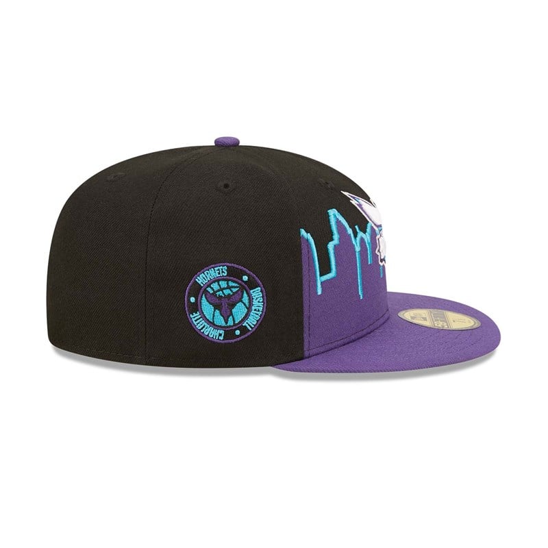 Black New Era Charlotte Hornets NBA 2022 Fitted Cap 59fifty | FIZA63521