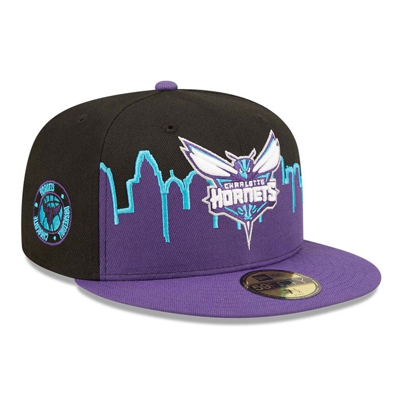 Black New Era Charlotte Hornets NBA 2022 Fitted Cap 59fifty | FIZA63521