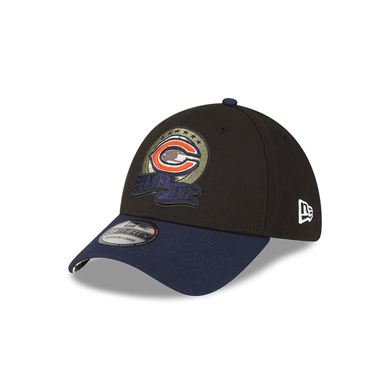 Black New Era Chicago Bears NFL Salute To Service Stretch Fit Cap 39thirty | GYLU07941