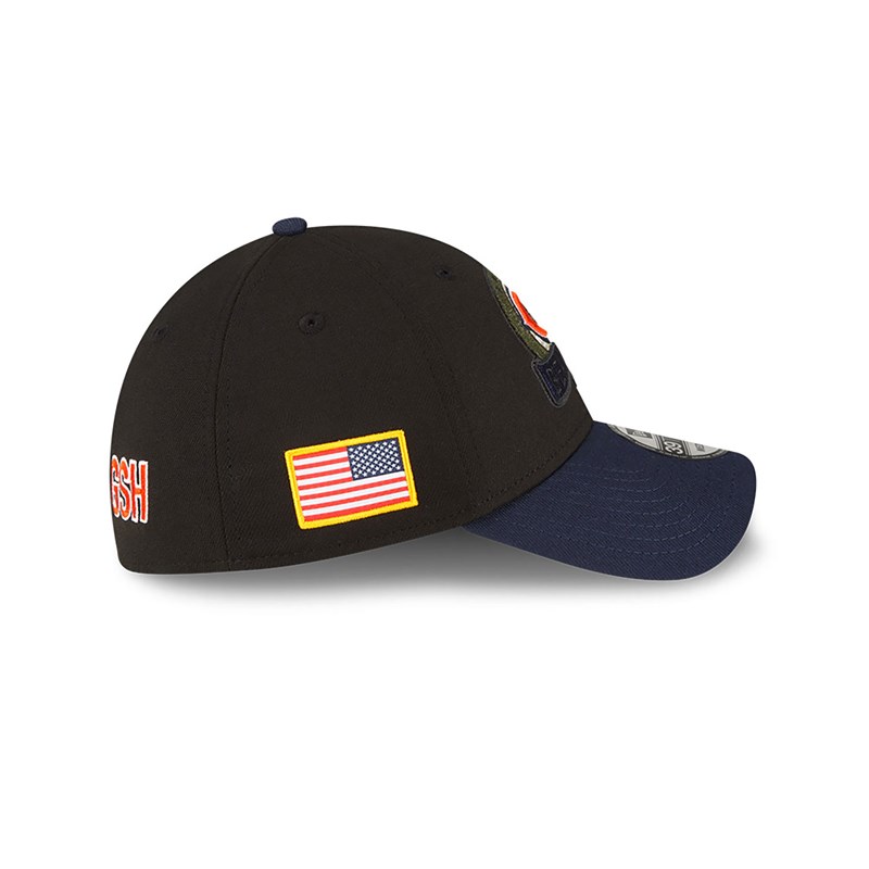 Black New Era Chicago Bears NFL Salute To Service Stretch Fit Cap 39thirty | GYLU07941