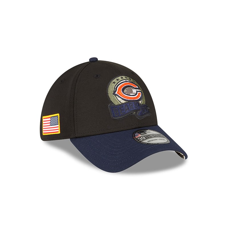 Black New Era Chicago Bears NFL Salute To Service Stretch Fit Cap 39thirty | GYLU07941