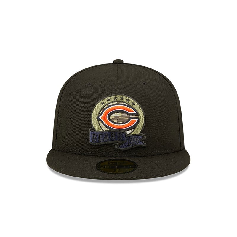 Black New Era Chicago Bears NFL Salute To Service Fitted Cap 59fifty | ZYAN01352