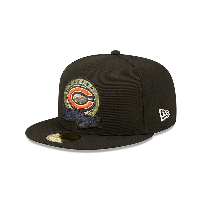 Black New Era Chicago Bears NFL Salute To Service Fitted Cap 59fifty | ZYAN01352