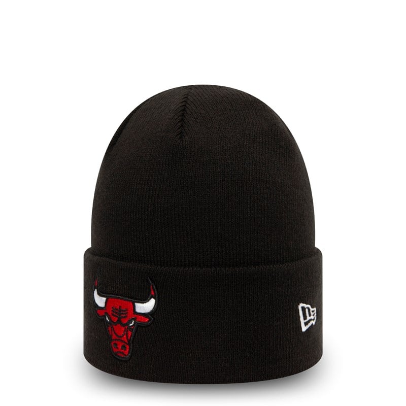 Black New Era Chicago Bulls Essential Cuff Beanie Hat Knit | RUNQ67025