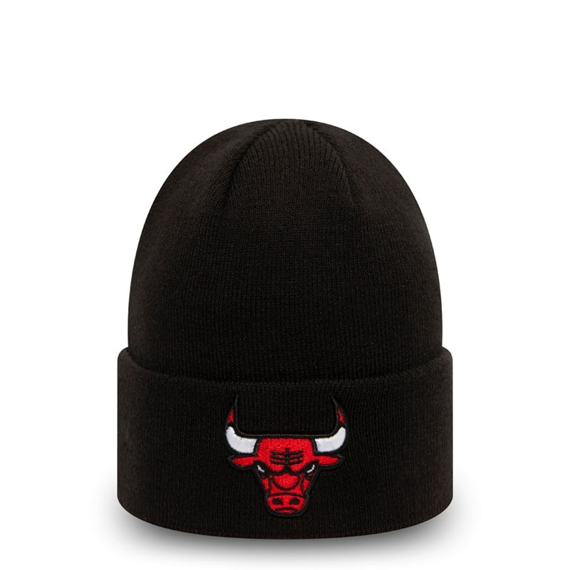 Black New Era Chicago Bulls Essential Cuff Beanie Hat Knit | RUNQ67025