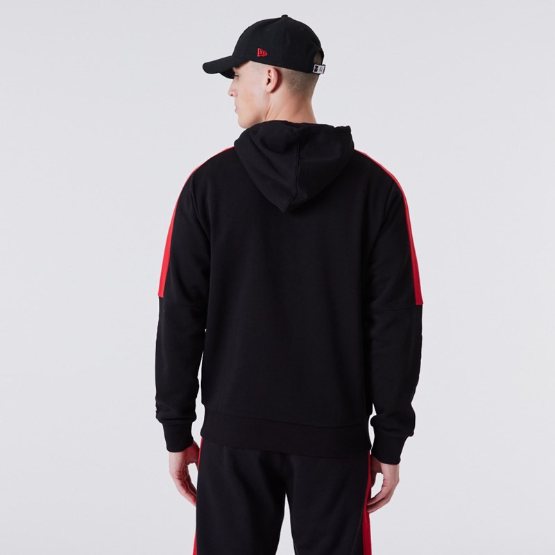 Black New Era Chicago Bulls Full Zip Panel Detail Hoodie | WCQU51972