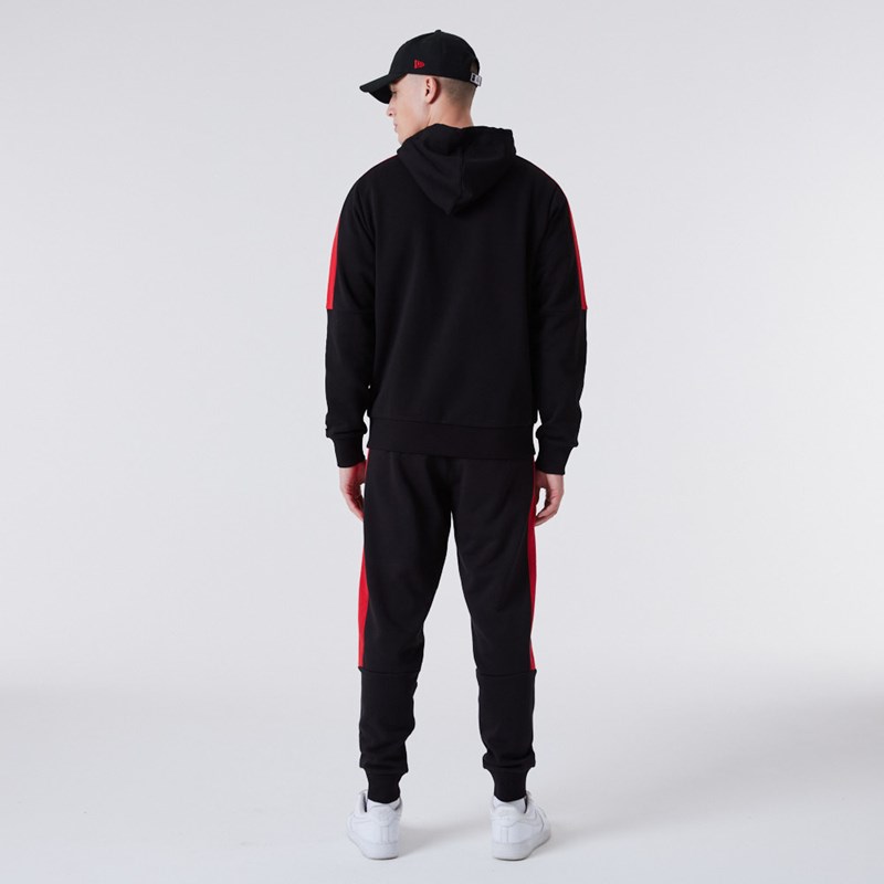 Black New Era Chicago Bulls Full Zip Panel Detail Hoodie | WCQU51972