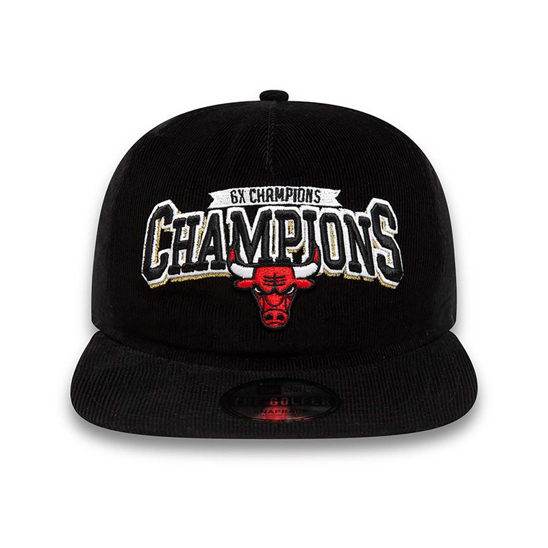 Black New Era Chicago Bulls League 6x Champions Golfer Cap Snapback | BGCN52403