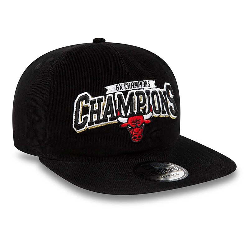 Black New Era Chicago Bulls League 6x Champions Golfer Cap Snapback | BGCN52403