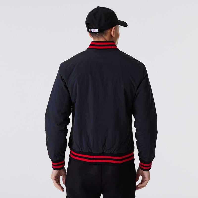 Black New Era Chicago Bulls Logo Bomber Jacket | ZYEC32016