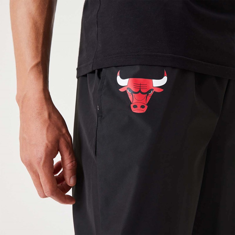 Black New Era Chicago Bulls NBA All Over Print Panel Joggers | TSYU28465