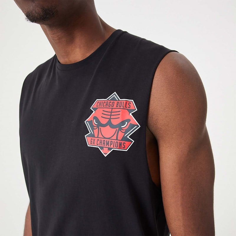 Black New Era Chicago Bulls NBA Championship Tank Top T-Shirt | MRAJ81907