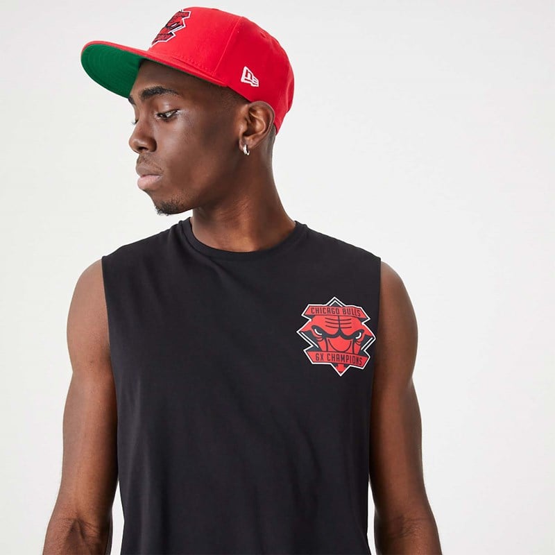 Black New Era Chicago Bulls NBA Championship Tank Top T-Shirt | MRAJ81907