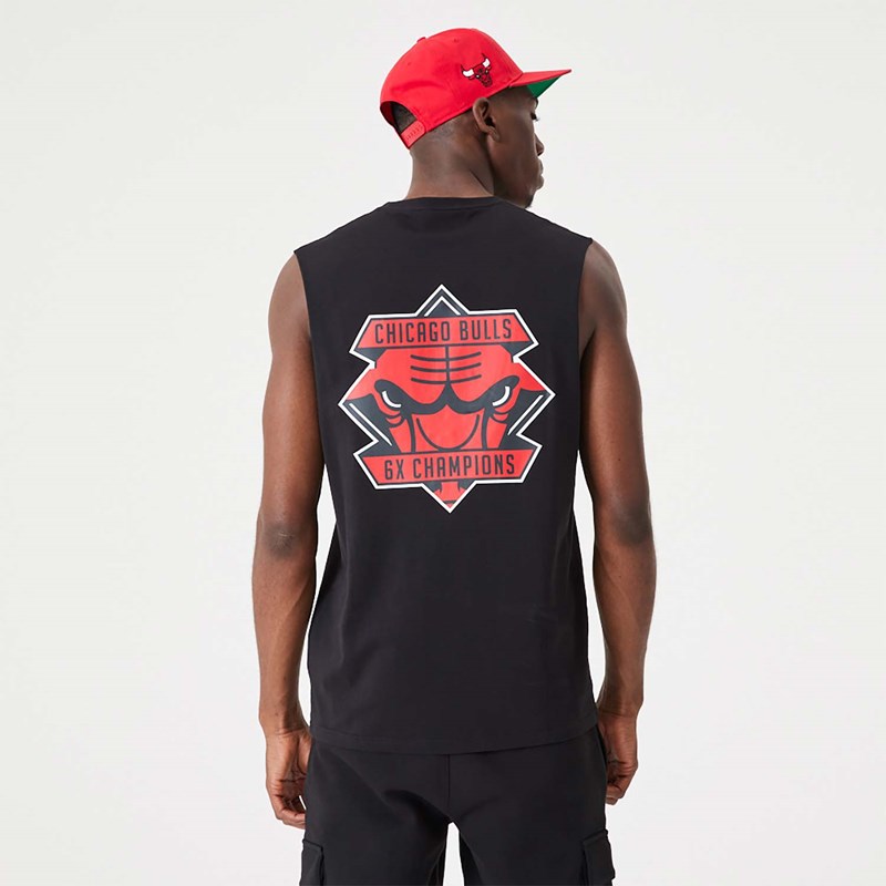 Black New Era Chicago Bulls NBA Championship Tank Top T-Shirt | MRAJ81907