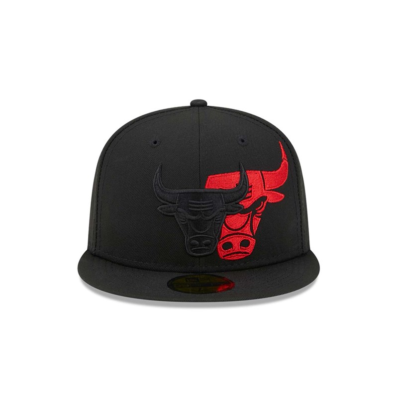 Black New Era Chicago Bulls NBA Elements Fitted Cap 59fifty | TZUF32495