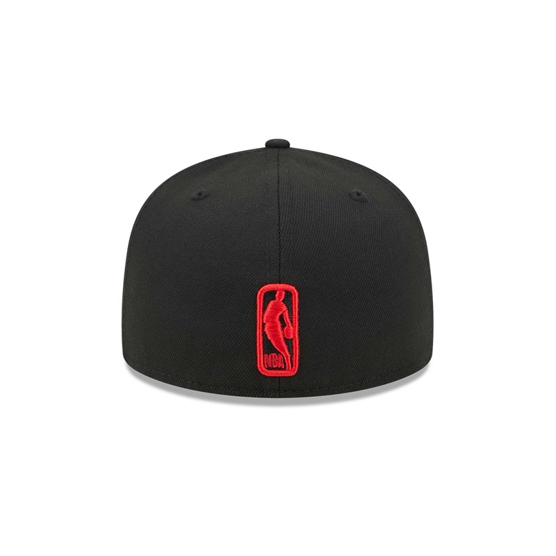 Black New Era Chicago Bulls NBA Elements Fitted Cap 59fifty | TZUF32495