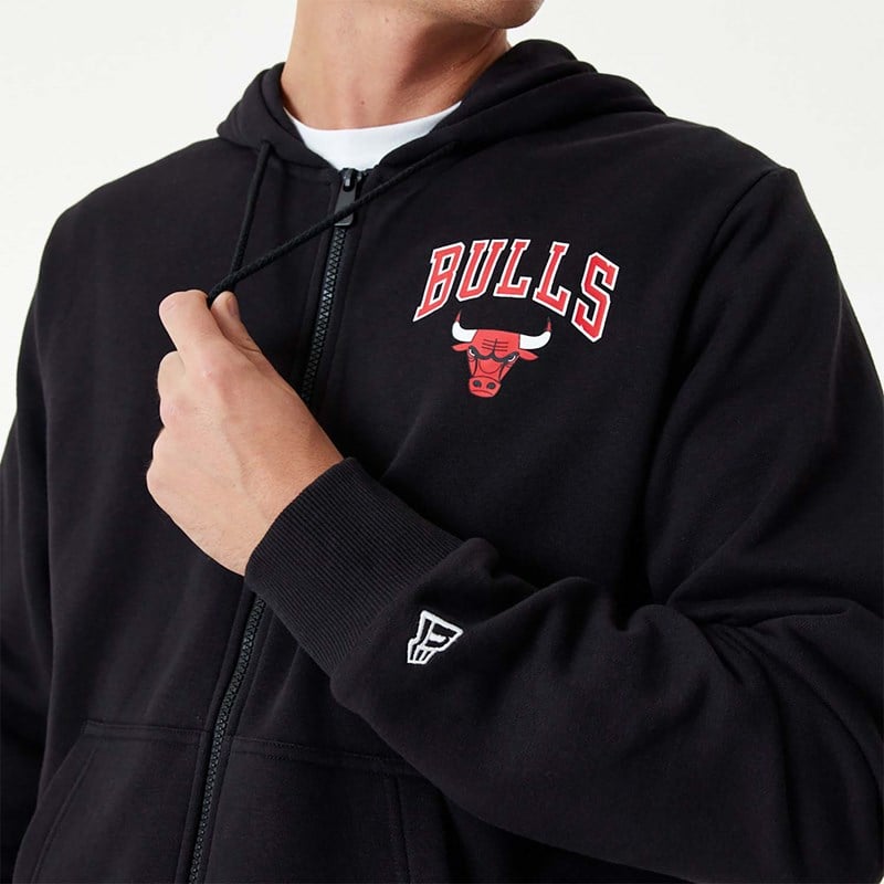 Black New Era Chicago Bulls NBA Essentials Full-zip Hoodie | WFQN47596