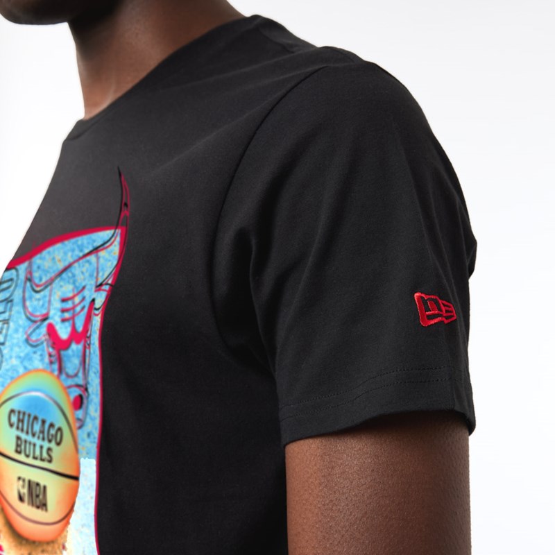 Black New Era Chicago Bulls NBA Hoop Graphic T-Shirt | KFDH89342