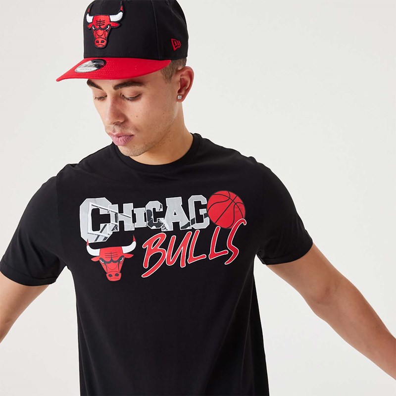 Black New Era Chicago Bulls NBA Infill Graphic T-Shirt | FCNL85169