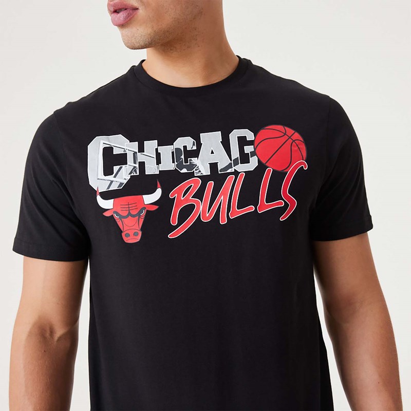 Black New Era Chicago Bulls NBA Infill Graphic T-Shirt | FCNL85169