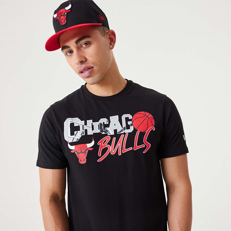 Black New Era Chicago Bulls NBA Infill Graphic T-Shirt | FCNL85169