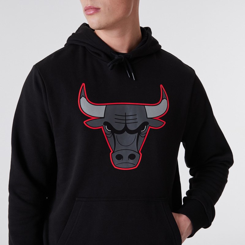 Black New Era Chicago Bulls NBA Outline Logo Hoodie | MEGX14385