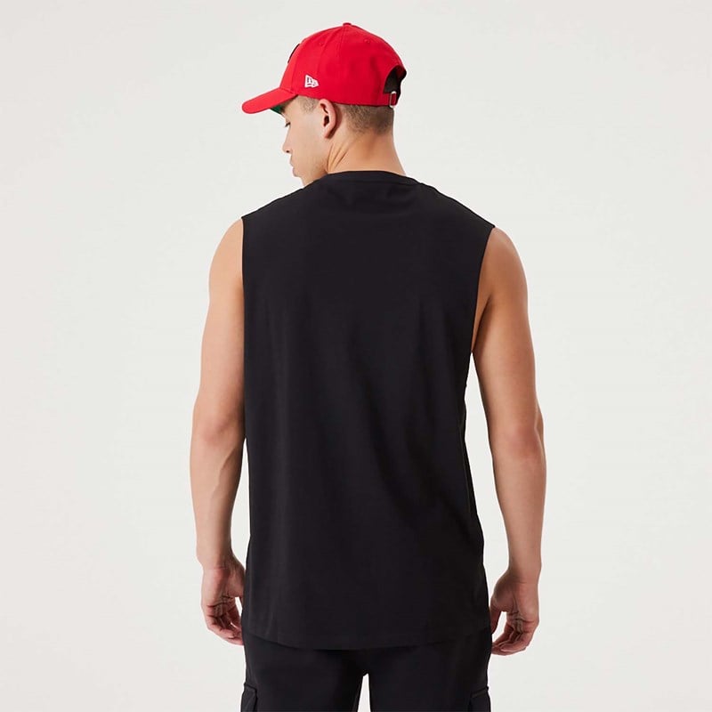 Black New Era Chicago Bulls NBA Script Essential Tank Top T-Shirt | DEUM12546